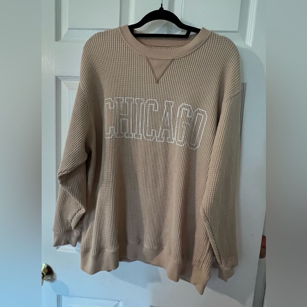 Aerie Crewneck Waffle Knit Sweatshirt